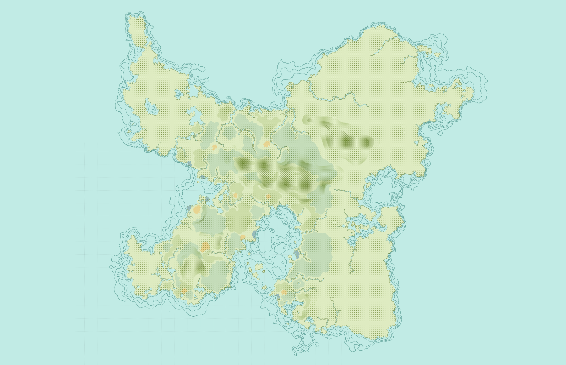 A hand-drawn map of the territories where wild users are found